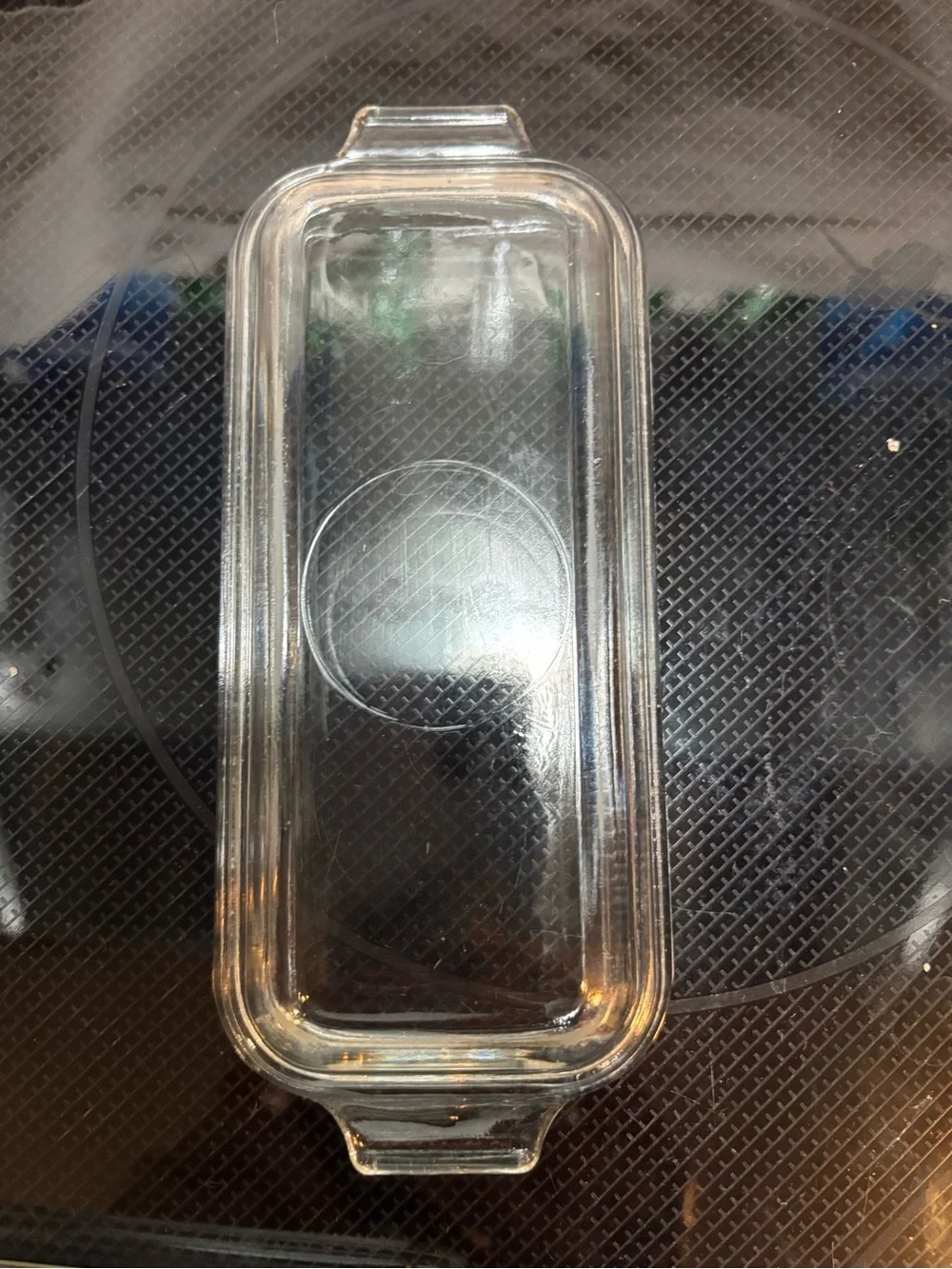 Vintage Art Deco Glass Butter Dish EUC